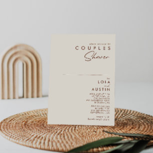 Invitation Désert simple Couples blancs naturels douche