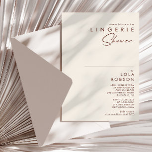 Invitation Désert simple   Douche en lingerie blanche naturel