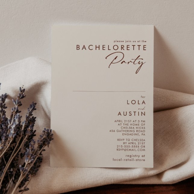 Invitation Désert simple | Natural White Bachelorte Party (Créateur téléchargé)