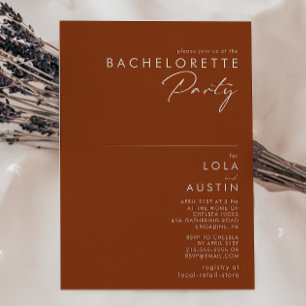 Invitation Désert simple   Terracotta Bachelorette Party
