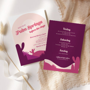 Invitation Desert Sunset Palm Springs Bachelorette Itinéraire