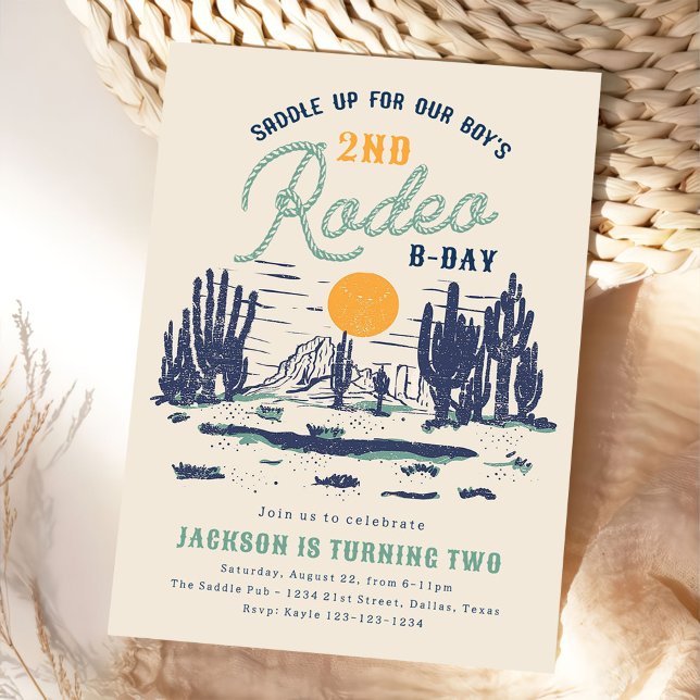 Invitation Désert vintage Western Wild West 2e anniversaire (Créateur téléchargé)