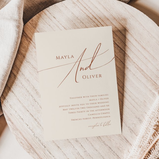 Invitation Désert Whimsical Elegant | Mariage beige (Créateur téléchargé)