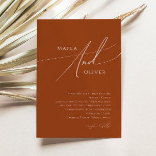 Invitation Désert Whimsical Elegant   Mariage en terre cuite