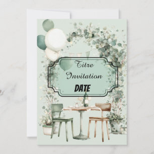 Invitation Design chic verdoyant avec titre et date modifiabl