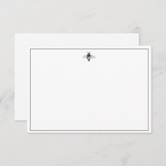 Invitation Design d'abeilles noir et blanc (Devant / Derrière)