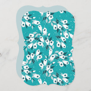 Invitation Design d'art botanique Motif élégant à la fleur de