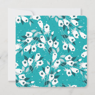 Invitation Design d'art botanique Motif élégant à la fleur de