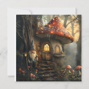 Invitation Design de gnome et de champignon