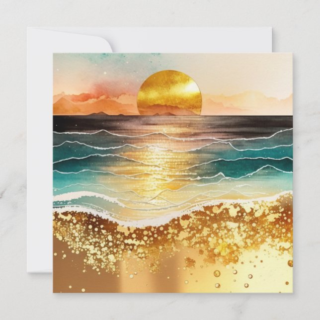 Invitation Design de la gamme Watercolor Beach 3 (Devant)