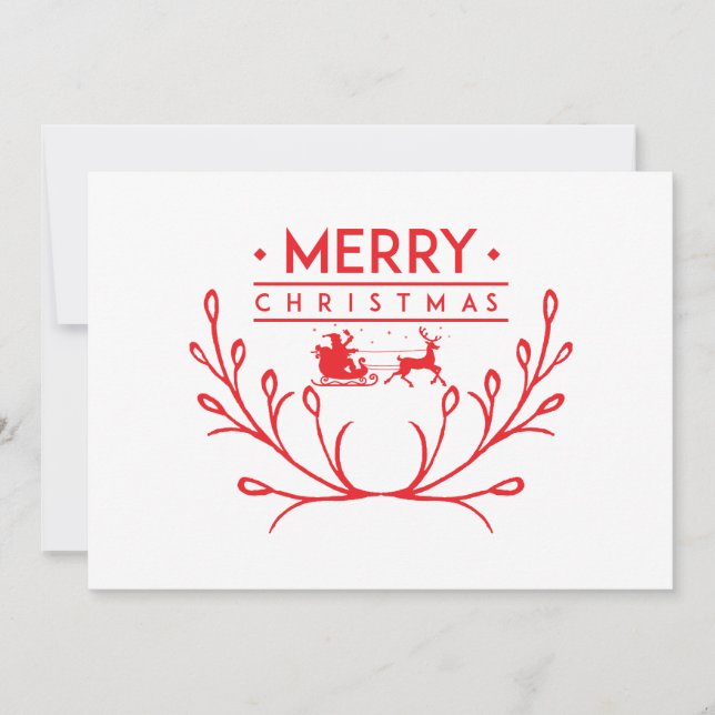Invitation Design de Noël avec rennes (Devant)