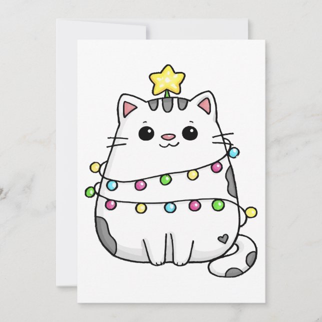 Invitation Design de Noël de chat mignon (Devant)