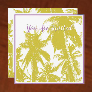 Invitation Design de palmiers tropicaux en or