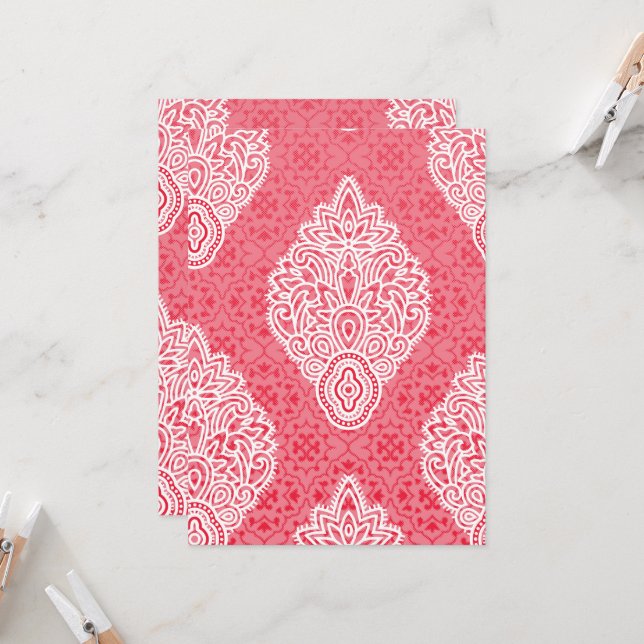 Invitation Design de tissu orné avec dégradé à partir d'une b (Devant/Arrière en situation)
