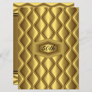 Invitation Design d'or 50e anniversaire fête anniversaire