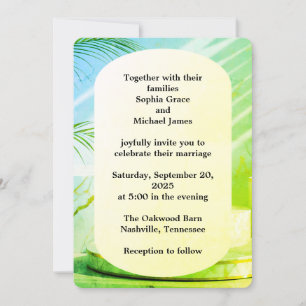 Invitation Design écologique Feuille élégant Botan minimal