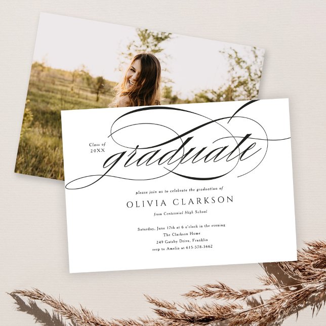 Invitation Design élégant moderne Script Photo Graduation Par (Créateur téléchargé)