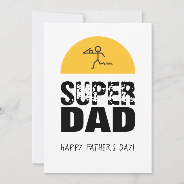 Invitation Design élégant "SUPER DAD" Voeux personnalisés (Devant)