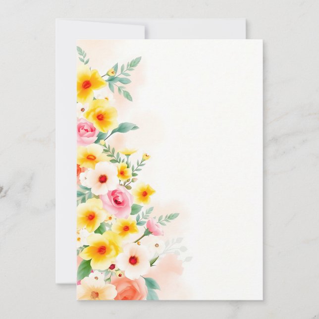 Invitation Design floral : Beauté intemporelle et élégance (Devant)