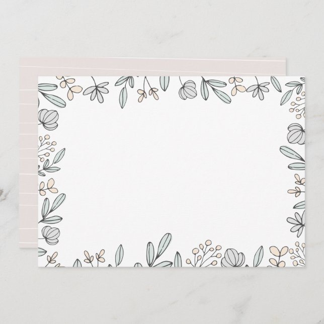 Invitation Design floral do-it-yourself blanc (Devant / Derrière)