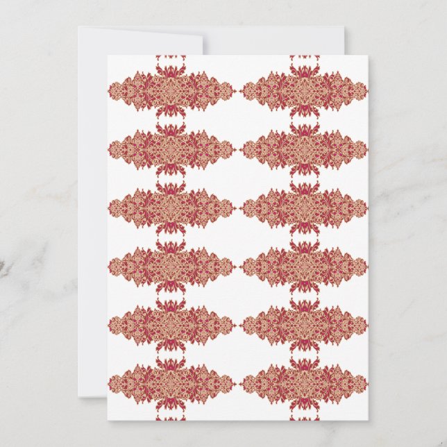 Invitation Design floral rouge et orange avec graphique ornem (Devant)