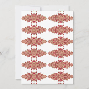 Invitation Design floral rouge et orange avec graphique ornem