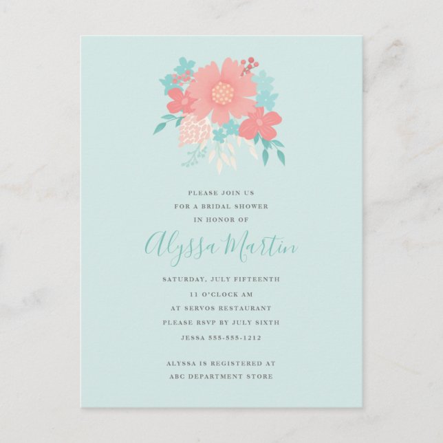 Invitation design florale tendance et belle (Devant)