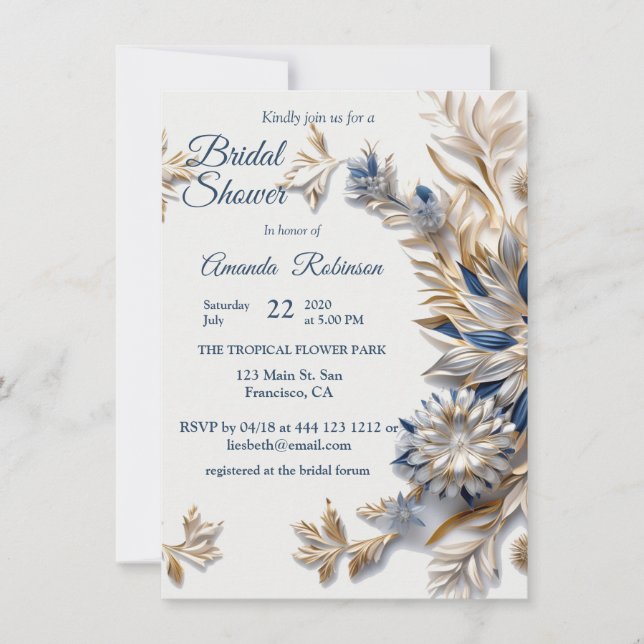 Invitation Design hivernal Festif de Fête de Flammes de Neige (Devant)