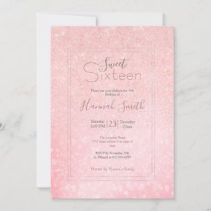 Invitation Design luxueux parties scintillant rose fille