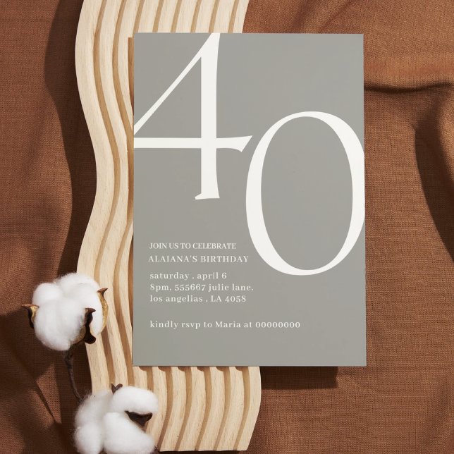 Invitation Design moderne 40e anniversaire simple élégant scr (Créateur téléchargé)