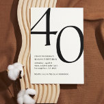 Invitation Design moderne 40e anniversaire simple élégant scr<br><div class="desc">Moderne 40e anniversaire simple élégant script or élégant et géométrique 40e anniversaire invitation. Motif d'arrière-plan géométrique moderne. Invitations de fête d'anniversaire adulte moderne | Dusty Rose | TOUT ÂGE | Téléchargement instantané imprimable | Modèle modifiable</div>