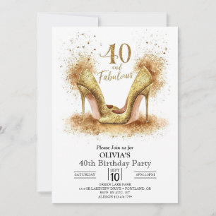 Invitation Design moderne Digital Gold 40e anniversaire