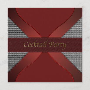 Invitation Design moderne Red & Black Cocktail Party Invitati