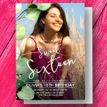Invitation Design moderne rose vert doux vert doux 16 ans pho<br><div class="desc">Célébrez un jalon avec notre élégant moderne rose doux élégant 16 ans Invitations! De l'élégant au rose moderne, rustique à floral, nous avons l'invitation parfaite à 16ème anniversaire pour correspondre à votre style unique et rendre votre célébration inoubliable. Notre Elégante sauge rustique vert Sweet 16 anniversaire Invitations avec photo pour...</div>