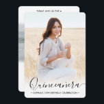 Invitation Design Quinceañera Script 2 Photo 15e anniversaire<br><div class="desc">Partagez 2 photos préférées de la quinceañera et de la famille et des amis invitations à célébrer avec une photo personnalisée chic invitations à la fête du 15e anniversaire. Les photos et le libellé de ce modèle sont simples à personnaliser. Les couleurs et les styles de police peuvent être facilement...</div>