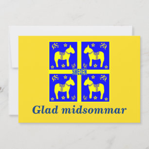 Invitation design scandinave, Personnalisé Glad midsommar