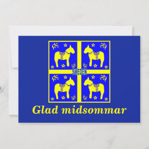 Invitation design scandinave, Personnalisé Glad midsommar