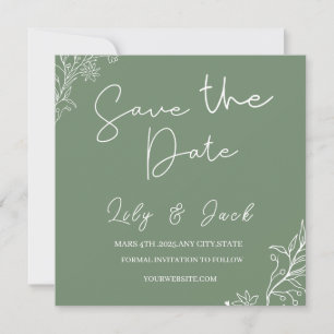Invitation Design simple minimaliste élégant moderne vert sau