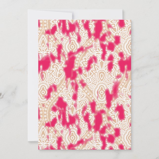 Invitation Design textile complexe avec un riche rose (Devant)
