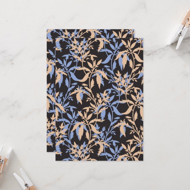 Invitation Design textile élégant avec floral complexe (Devant/Arrière en situation)