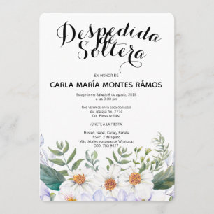 Invitation Despedida de Soltera, En español