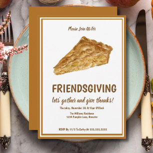 Invitation Dessert aux pommes à l'aquarelle Friendsgiving Tha