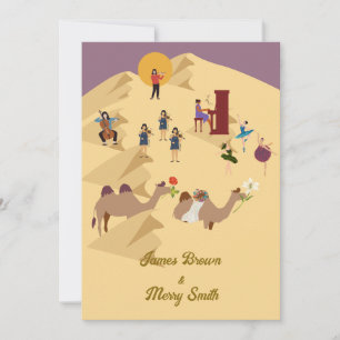 Invitation Dessert Camels amoureux Musiciens Ballerina Mariag
