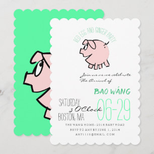 Invitation Dessin 3 Cochon Année Oeuf Et Ginger Party Baby In