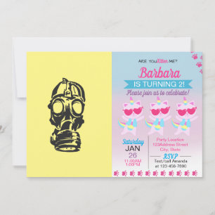 Invitation dessin à la main de l'illustration Masque de gaz