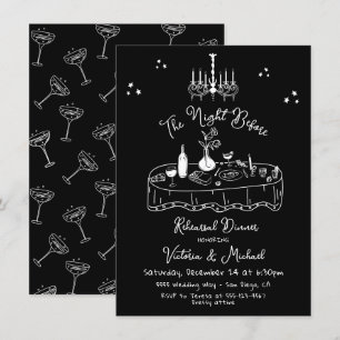 Invitation Dessin À La Main Nuit Avant Le Dîner De La Répétit