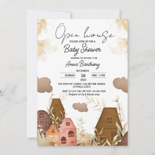 Invitation Dessin à main rustique Baby shower Open House