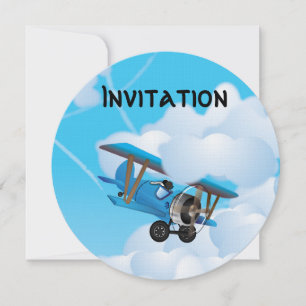 Invitation Dessin animé de BiPlan mignon