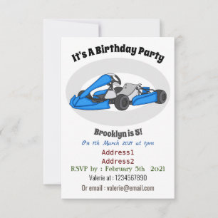 Invitation dessin animé de Kart racing