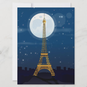Invitation Dessin animé de la Tour Eiffel